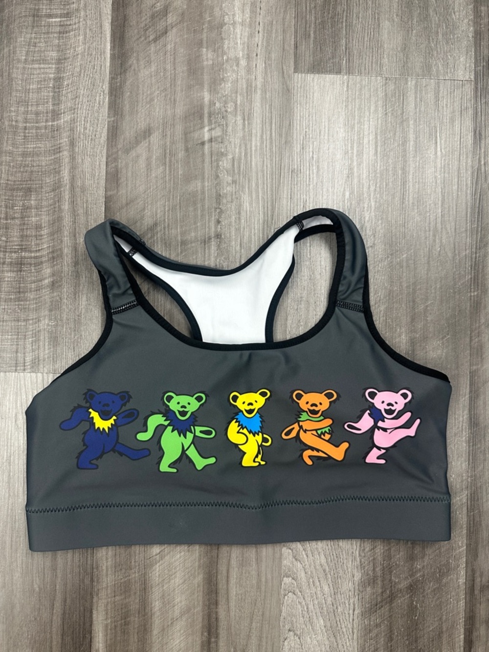 Section 119 Grateful Dead Charcoal Dancing Bears Sports Bra (NWOT) - Large